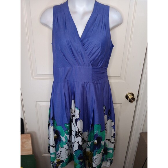 NWT Jones New York Midi Wrap Dress Size 18W Purple Floral Sleeveless Lined Zip - Picture 1 of 7